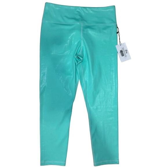 Zyia Active NWT Turquoise Metallic Plus Light & Tight Hi-Rise 7/8 Size 14-16 - Picture 3 of 11